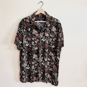 Abercrombie Fitch Men Short Sleeve Casual Cotton Flowers Summer Spring Size XXL